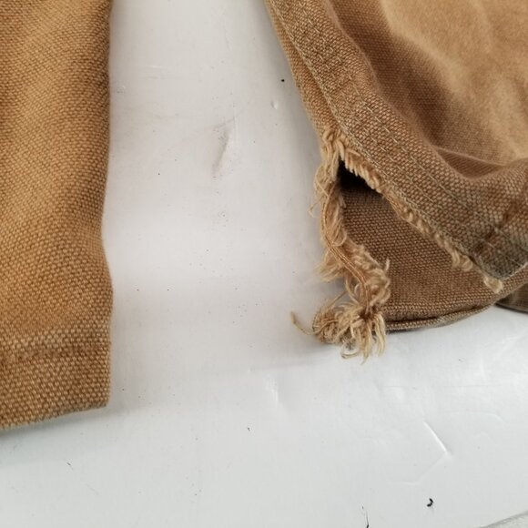 Carhartt USA R01 BRN Duck Bib Overalls Double Knee Unlined 38 x32 Distressed - Picture 7 of 15